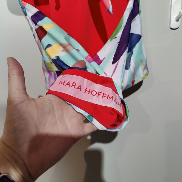 NWOT Mara Hoffman Sz S Marimba Lattice One Piece Swimsuit Strapless Cut Out - Picture 5 of 8